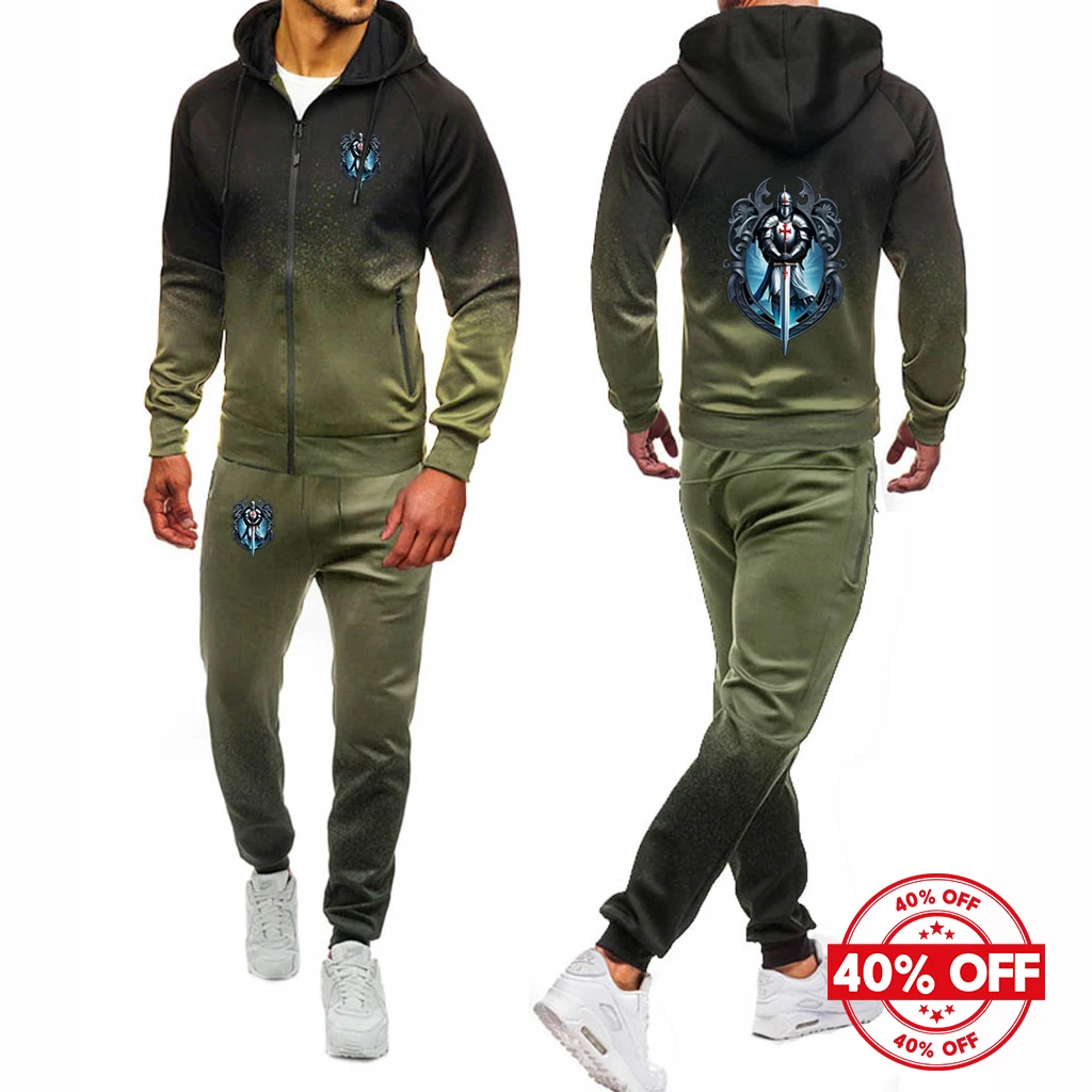 Mens Knights Templar Hoodies and Sweatpants Sets
