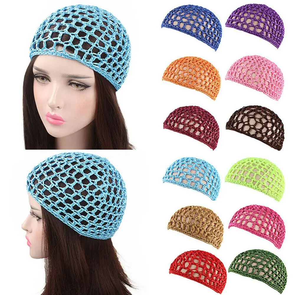 Multi-color Women Cover Night Handmade Crochet Mesh Cap Hair Net Net Hat Snood