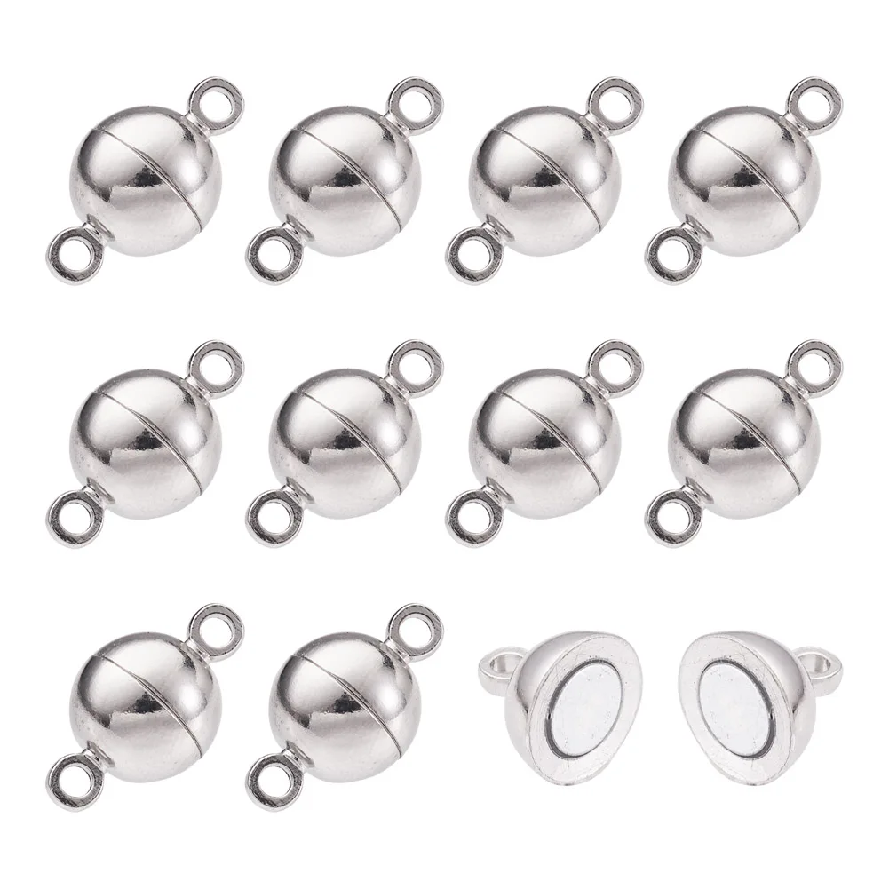 Wholesale Round Brass Magnetic Clasp Metal Jewelry Findings for Jewelry Making DIY Bracelet Necklace Connectors 14x8mm 200Sets
