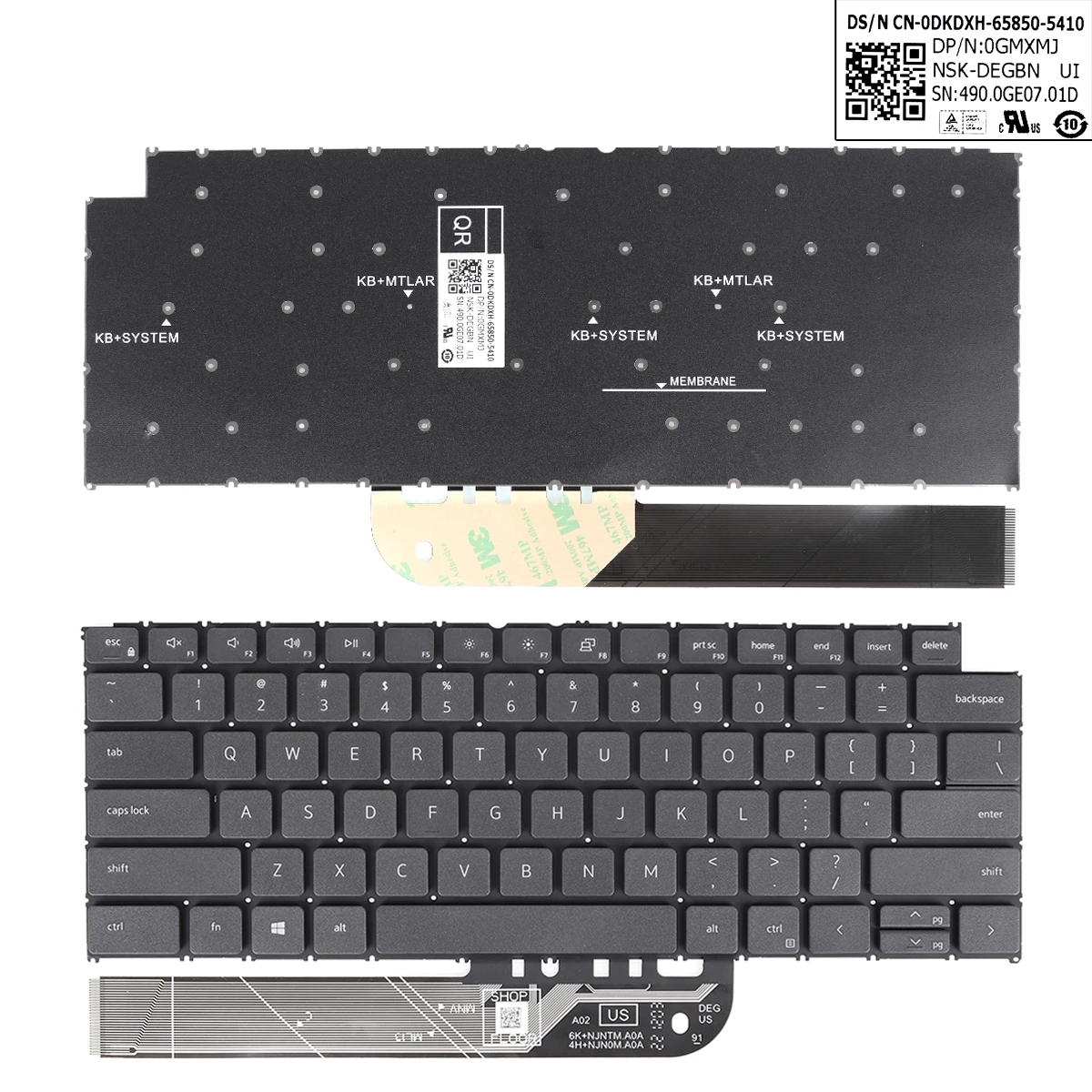 Tastiera Per Laptop Usa Per Dell Vostro 5310 5320 5410 5415 P143G Latitude 3320 3420 Nera Con Cornice