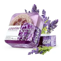 New Design 100g Kojic Acid Soap with Loofah Lemon Loofah Soap Handmade Essential Oil Soap Lavender Rose Turmeric Bath Bar 2