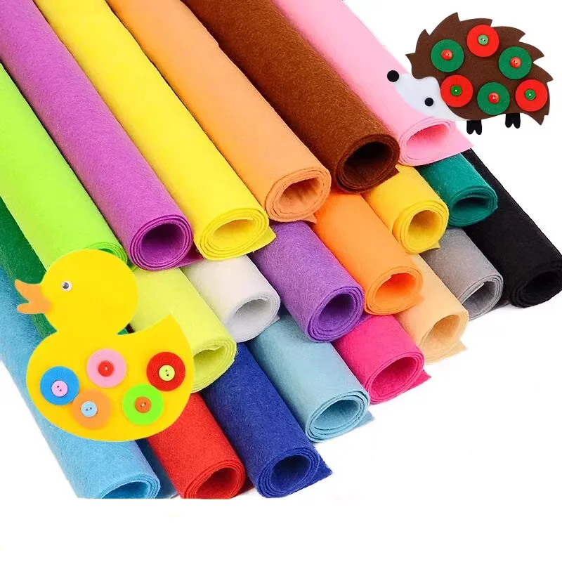 10/20/40pcs Felt Sheets Multi Color Variety Pack 15x15cm Felt Pieces Felt  Squares 1mm Thickness Soft Felt DIY Fabric Squares