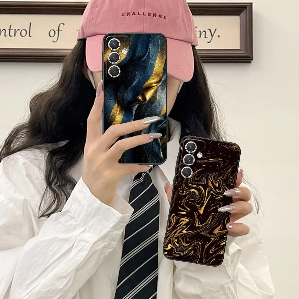 Abstract Texture Mobile Cell Phone Case For Samsung Galaxy S24 S23 S22 S21 S20 S10 S9 Plus Fe Ultra Lite Black Cover Funda