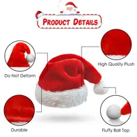 Christmas Santa Hat Xmas Long Plush Holiday Red Hat For Adults And Kids Unisex 2025 New Year Festive Party Supplies Gifts 5