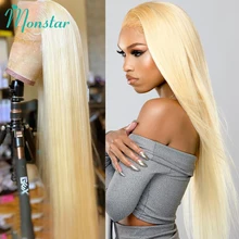 Real 13x4 613 HD Lace Frontal Wig 13x6 Transparent 613 Blonde Lace Front Wigs Human Hair Brazilian Bone Straight Human Hair Wigs