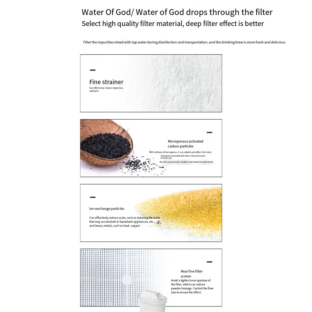 Large Scale Buildup Filter Household Impurities Drinking Water Water Bottle Microporous Odor-Free Capacity