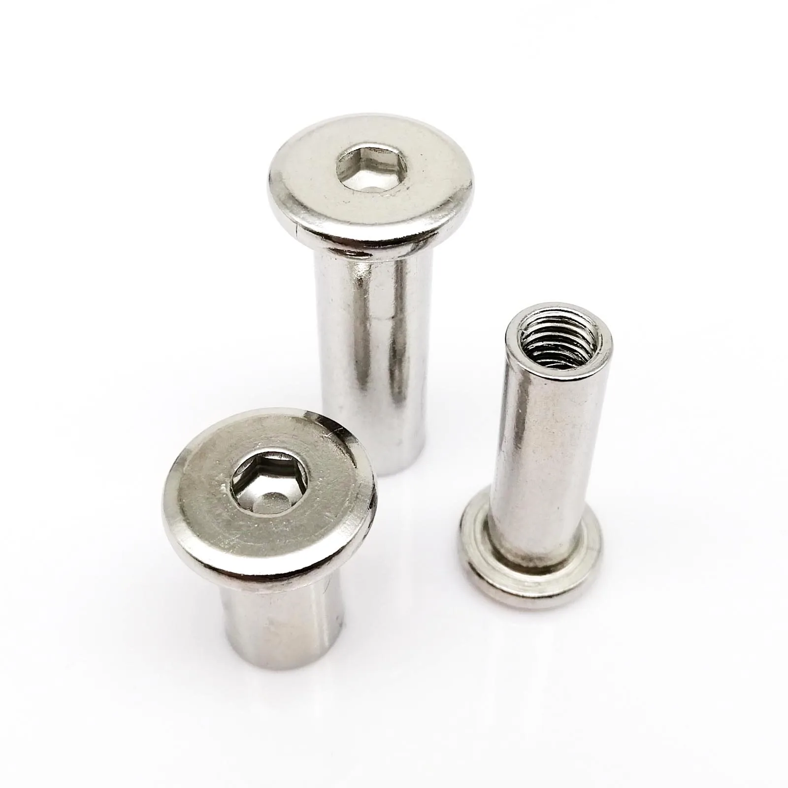 Hexagon Nut M3 M4 M5 M6 M8 M10 304 Stainless Steel Large Flat Socket Head Furniture Rivet Connector Insert Joint Sleeve Cap