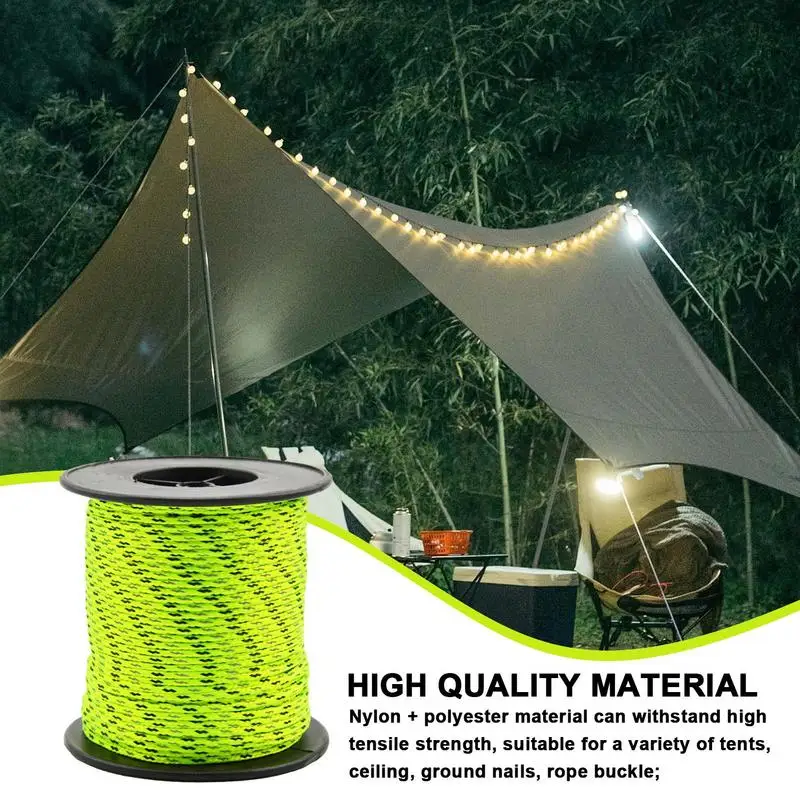 

Фотопаракорд 2,5 мм, парашютный шпуль, парашютный шнур для выживания, парашютный огнеупорный шнур, 50 м, светоотражающая однотонная оплетка