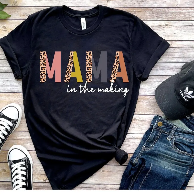 

Mama in the Making Shirt in the making Shirts Short Sleeve Top Tees O Neck Fashion 100% cctton Streetwear Harajuku Drop Shipping