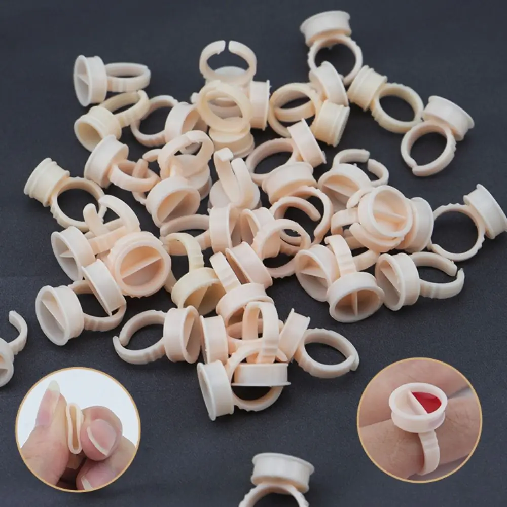 100PCS Plastic Ink Ring Cups Disposable Multifunctional Pigment Holder Container Microblading Pigment Cup Accessories