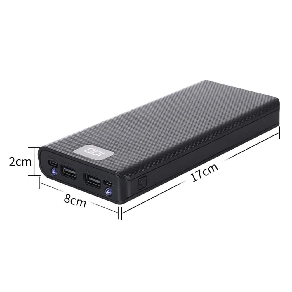 DIY 8*18650 Battery Power Bank Case 20000mAh Dual USB Type C Battery Holder Shell No Soldering Storage Box for Phone Charging