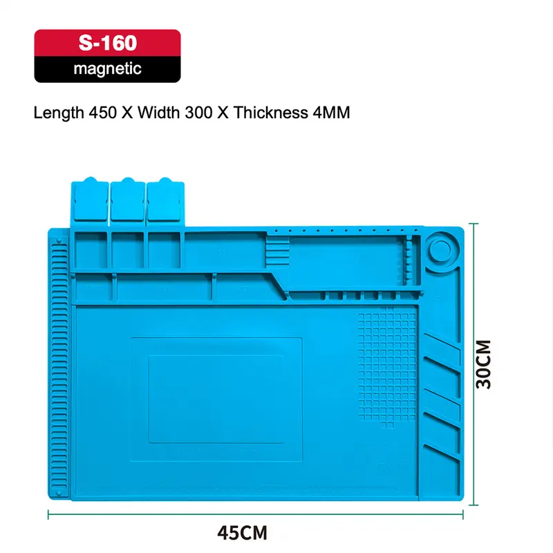 Silicone Soldering Pad Desk Platform Mat for Welding Station Iron Phone PC Repair Magnetic Heat Insulation No Lead S-160 - Image 8