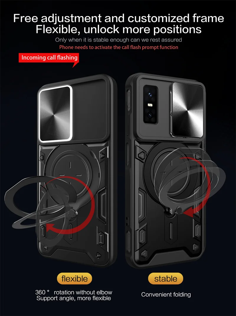 Enhanced Protective Magnetic Ring Stand Armor Back Cover