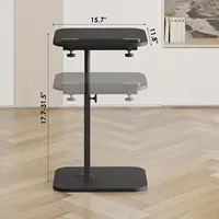 Sofa Couch Arm Table Tv Tray Small Bed Stand C Shaped Side End Tables for Living Room, Bedroom 2