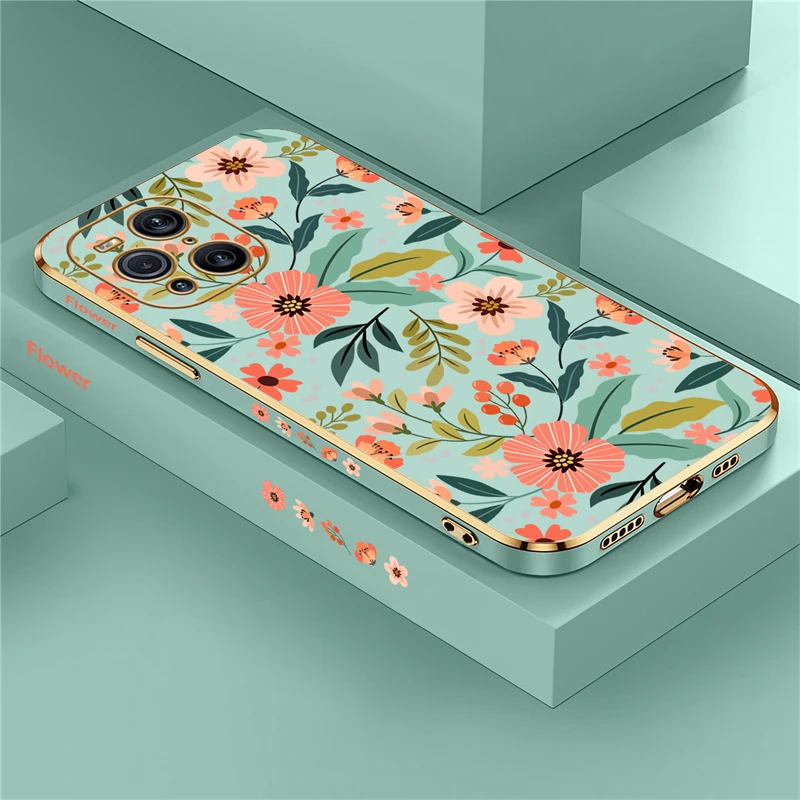 Elegant Silicone Phone Case - Soft Plating Flower Shockproof Cover