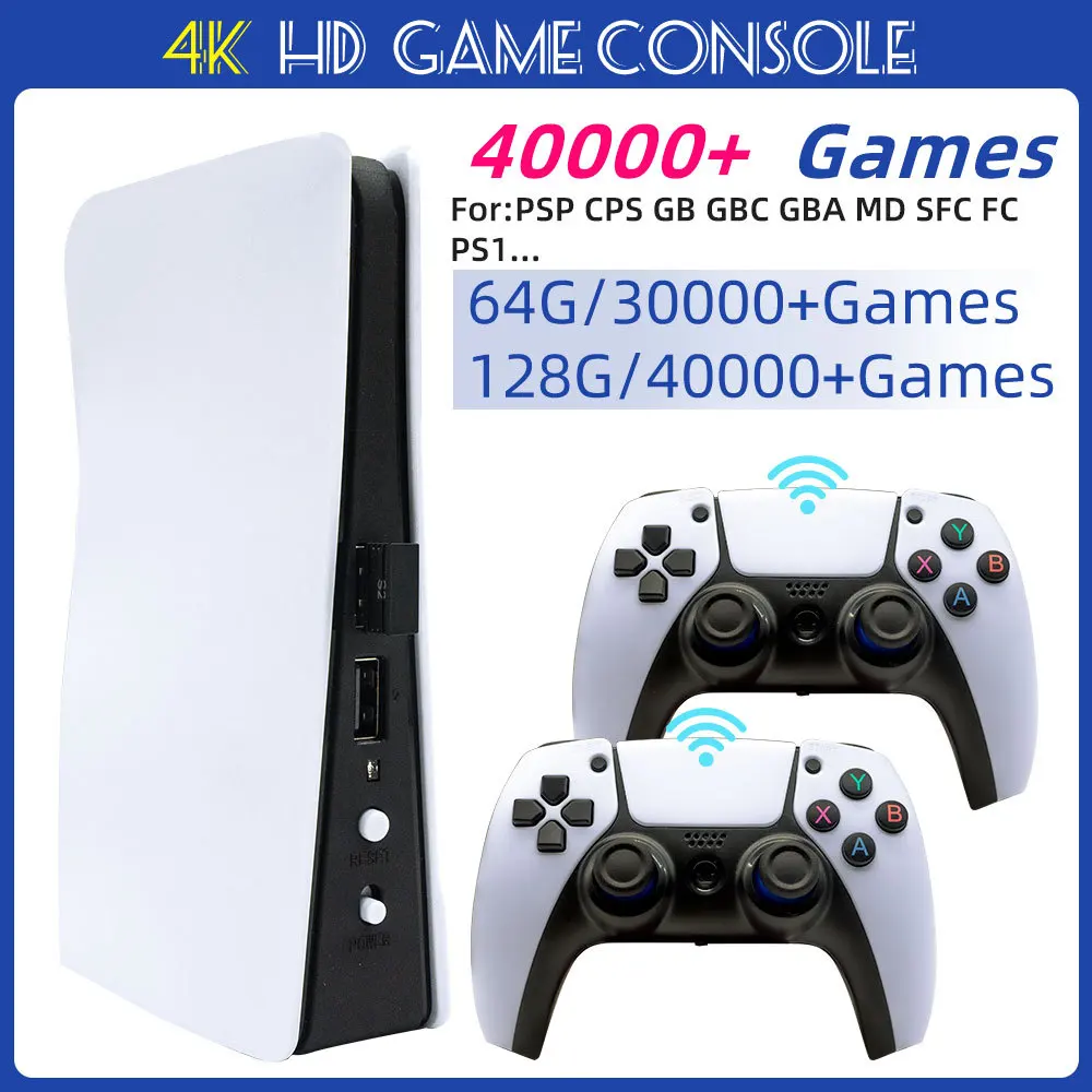 Console de Videogame para Mame Mini Game Stick Pré-instalado 40000 Mais Jogos Caixa Retro 4k 64g 128g 64 Bit 128 Bit