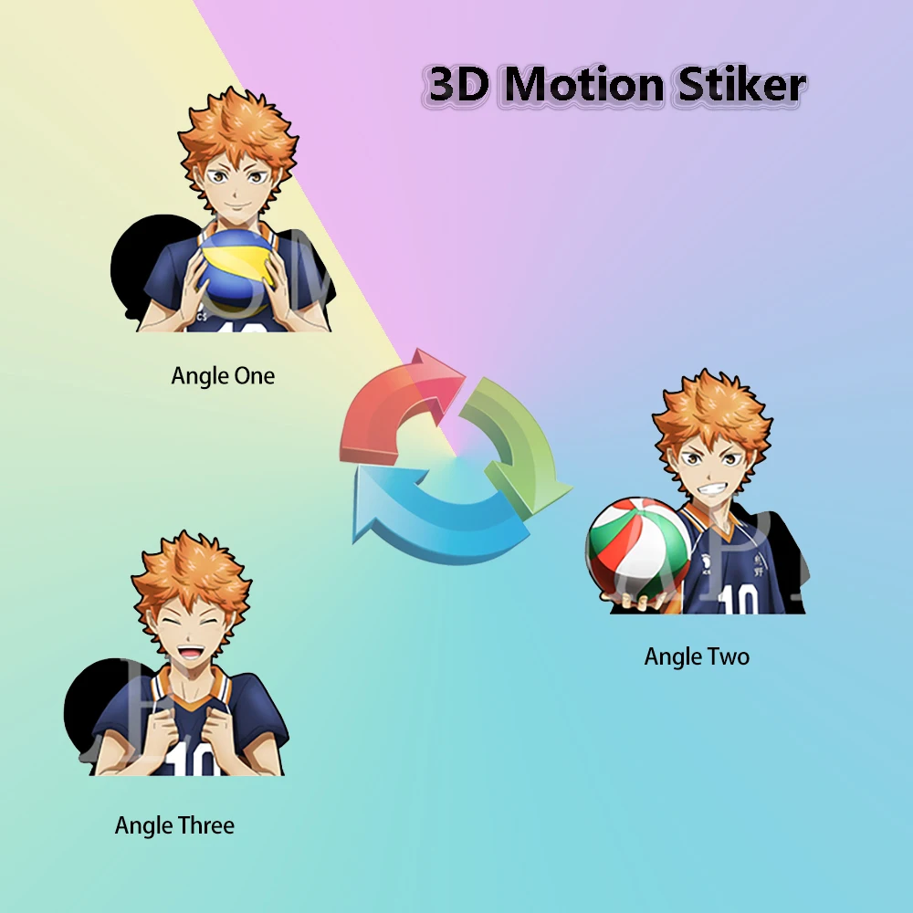 

3D-Наклейки для движения Hinata Shoyo Haikyuu, самоклеящиеся водонепроницаемые наклейки для автомобилей, скейтборда, Ipad, холодильника и т. Д.