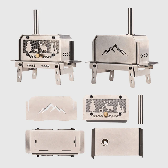 Stainless Steel Charcoal & Wood Stove 4