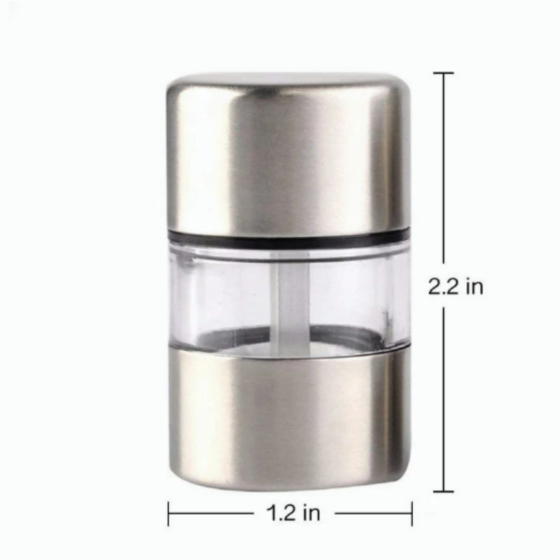 Stainless Steel Portable Mini Grinder Hand Salt and Pepper Grinder for Herbs Pepper Spices Rose Salt Kitchen Grinding Gadget
