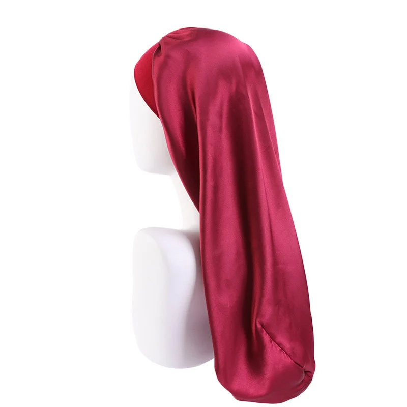 Cofano Elastico In Raso Per Onde E Trecce – Coda Lunga, Ultra Morbido, Taglia Unica, Nero
