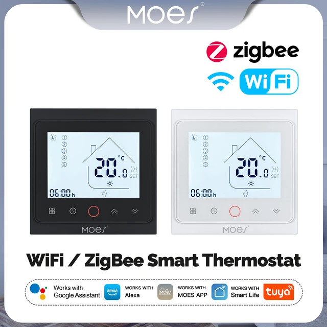 MOES Smart Tuya ZigBee/WiFi Thermostat Temperature Control Water/Electric Floor Heating Gas Boiler Work With Alexa Google Home