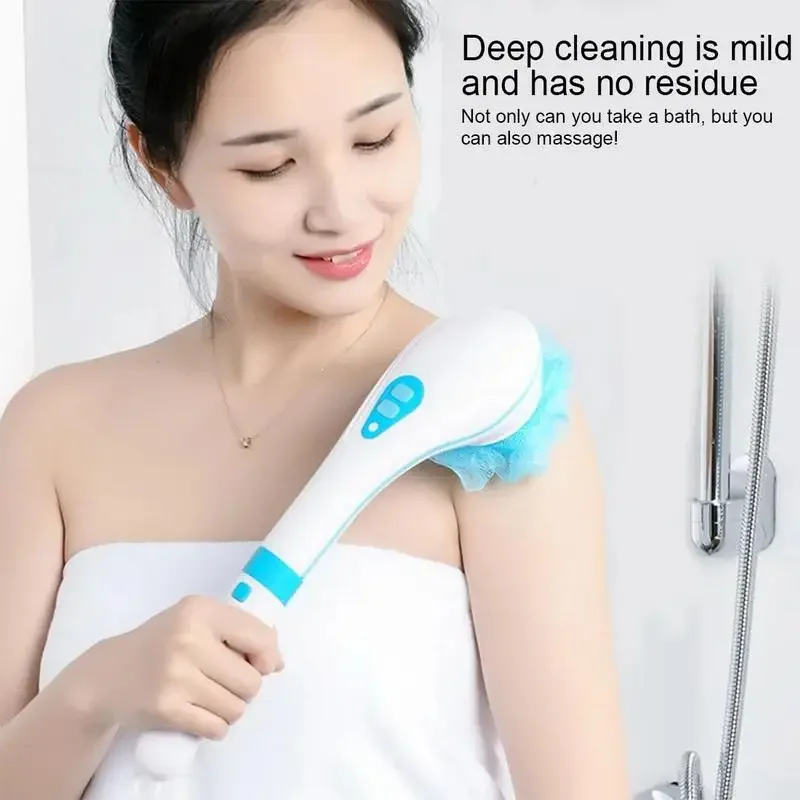 Scrub Artifact Multi Function Electric Bath Brush Scrub Foot Skin Cleansing Long Handle Massage Rubbing Back Bath Brush
