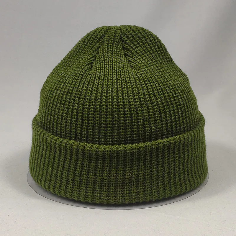 Short Plain Cuffed Hat Beanies Women 