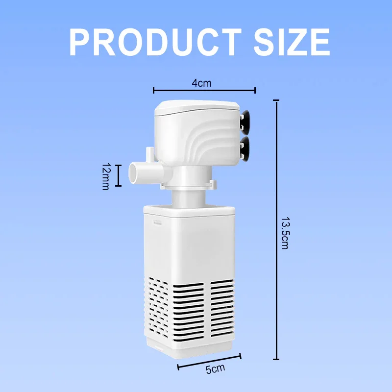 3 in 1 Aquarium Filter Pump Silent Fish Tank Submersible Air Oxygen Aerator Aquarium Air Pump Water Changer Pump Wave Maker 220v