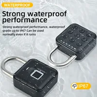 Tuya Bluetooth Smart Pad lock Biometric Digital Padlock Waterproof Code Fingerprint Electric Door Lock candados for Luggage Bag - Image 3