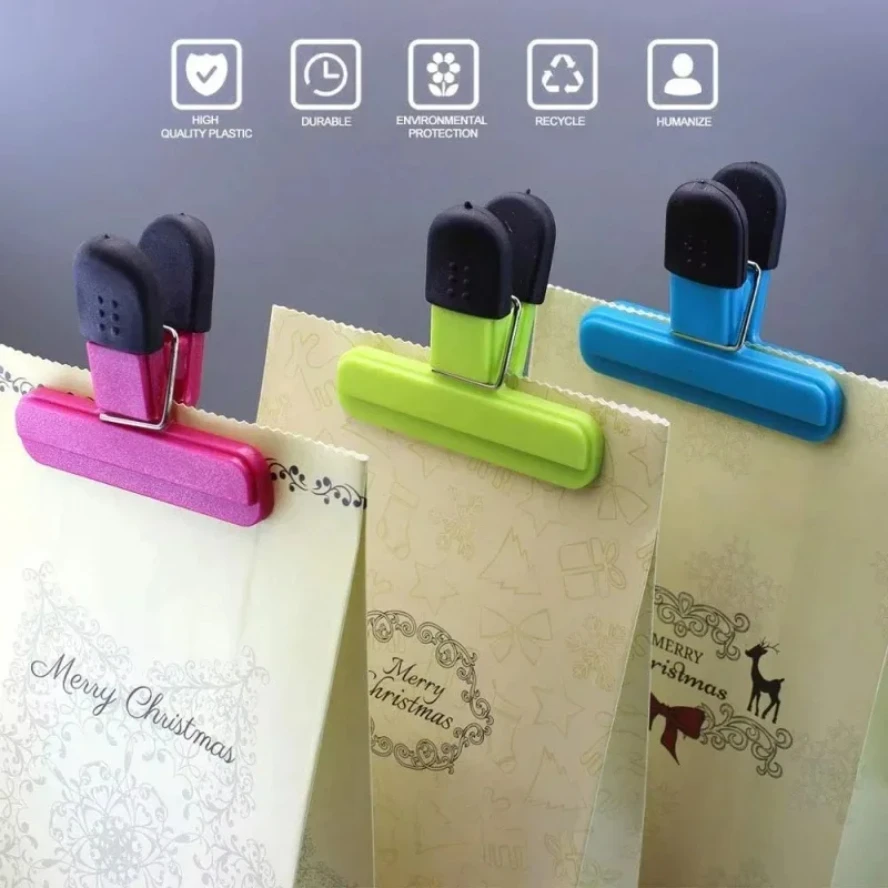 6pcs T-type Kitchen Food Sealing Clip Household Tea Snacks Plastic Bag Moisture Proof and Leak Proof Multipurpose Sealing Clip
