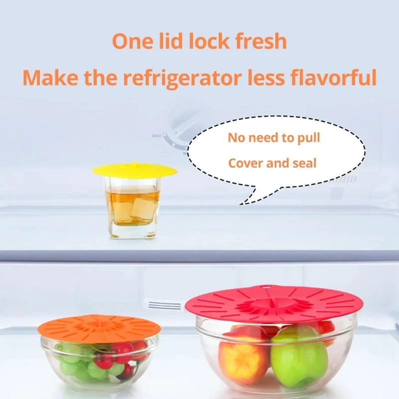 Food Cover 5pcs Environment-friendly Preservation Cover For Refrigerators Microwave Ovens Spill Proof