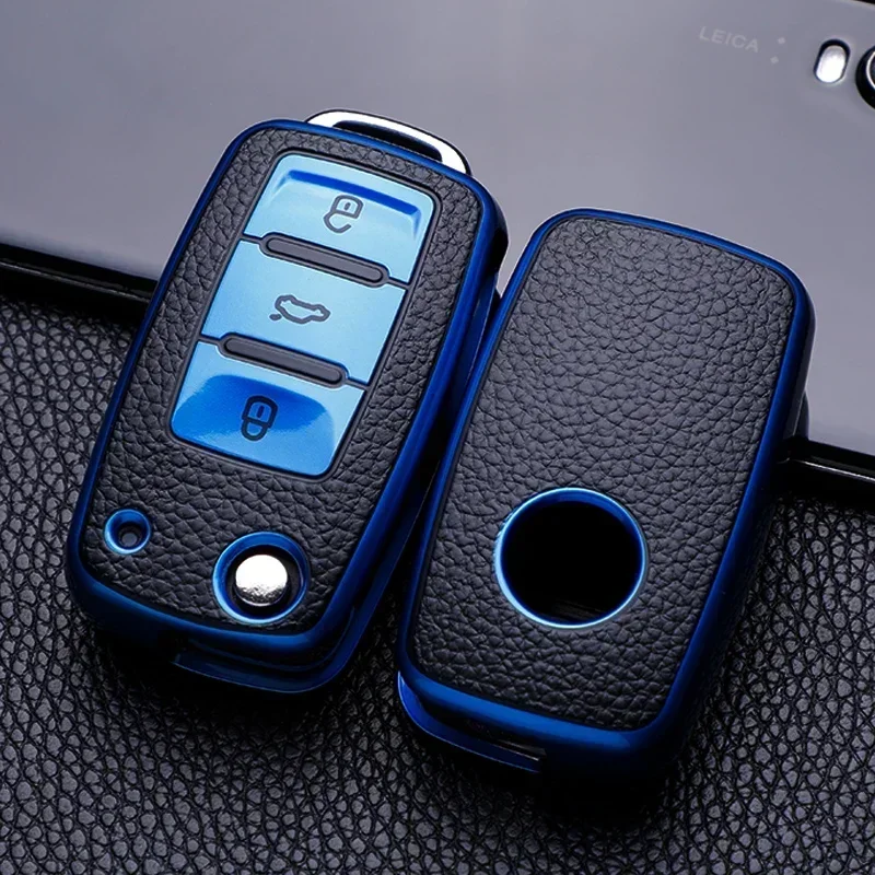 3 버튼 실리콘 자동차 키 커버 케이스 VW 골프 4 5 6 7 Bora Jetta POLO MK4 MK6 Bora Passat B5 B6 Superb Tiguan Beetle Shell