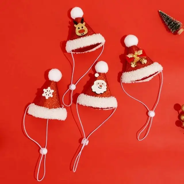 Christmas Cat Hat Cat Knitted Scarf Set Soft Winter Christmas Soft Santa Claus Costume Scarf For Dog Cats Pet Xmas Cat Supplies 2