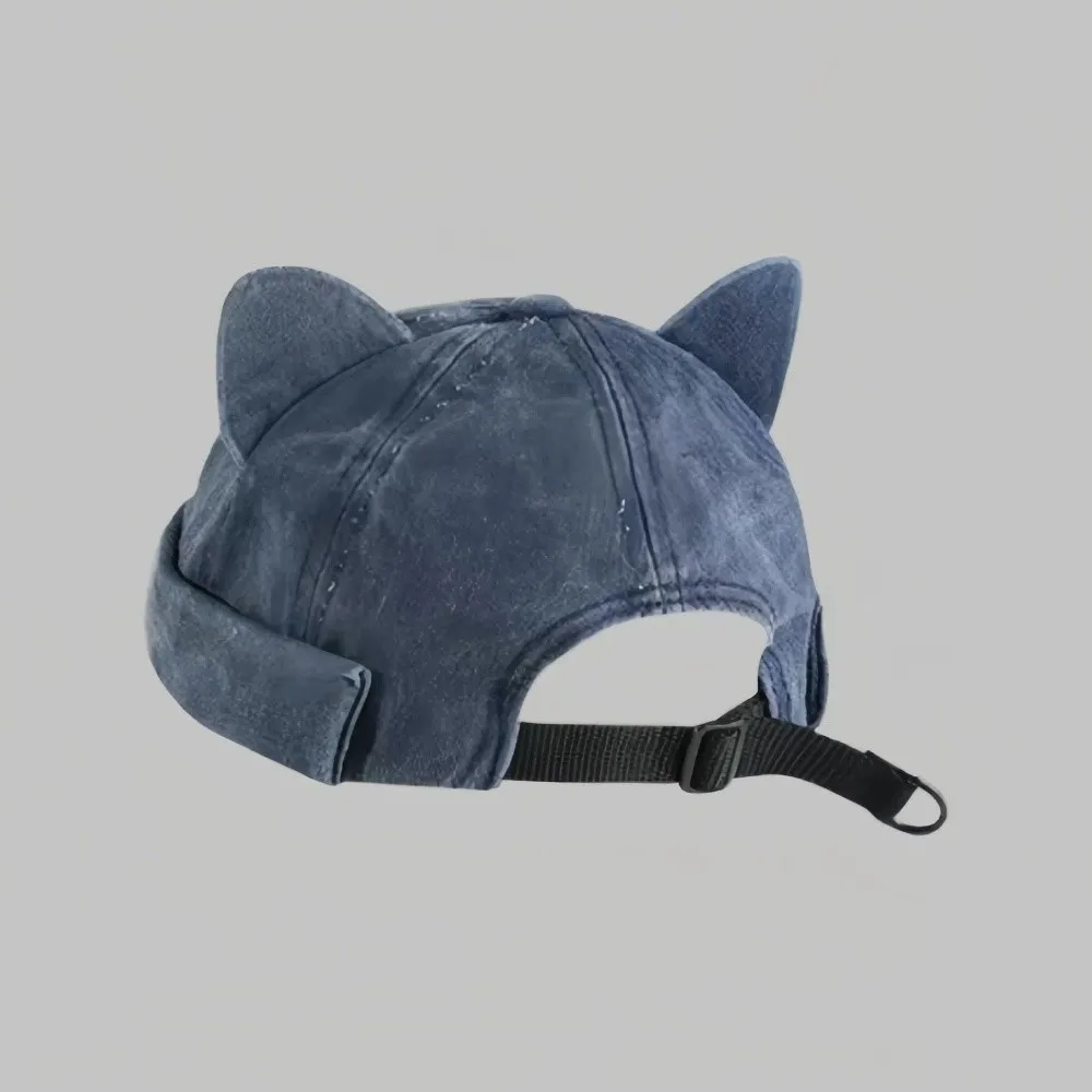 Chic Cat Ears Brimless Cotton Beanie – Unisex Casual Style