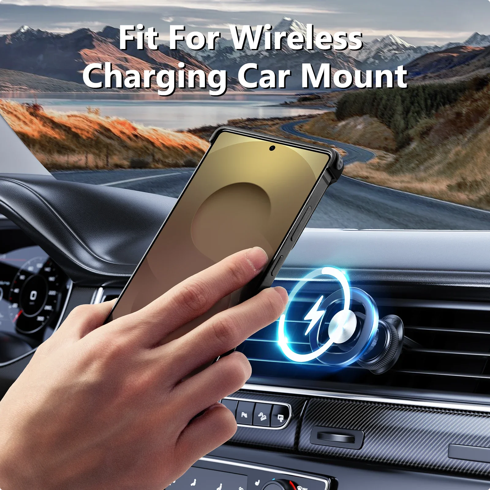 Eary Leather for Samsung Galaxy S25 Ultra Phone Case 360 Rotate Magnetic  Stand for Wireless Charging Shockproof Protector Cover