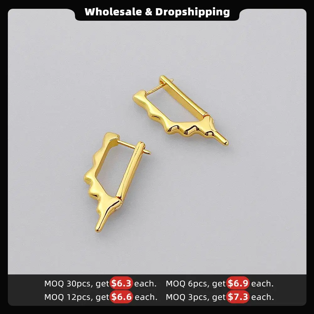 ENFASHION Melted Hoop Earrings For Women Pendientes Mujer Piercing Earings Gold Color Fashion Jewelry Birthday Gift E221400