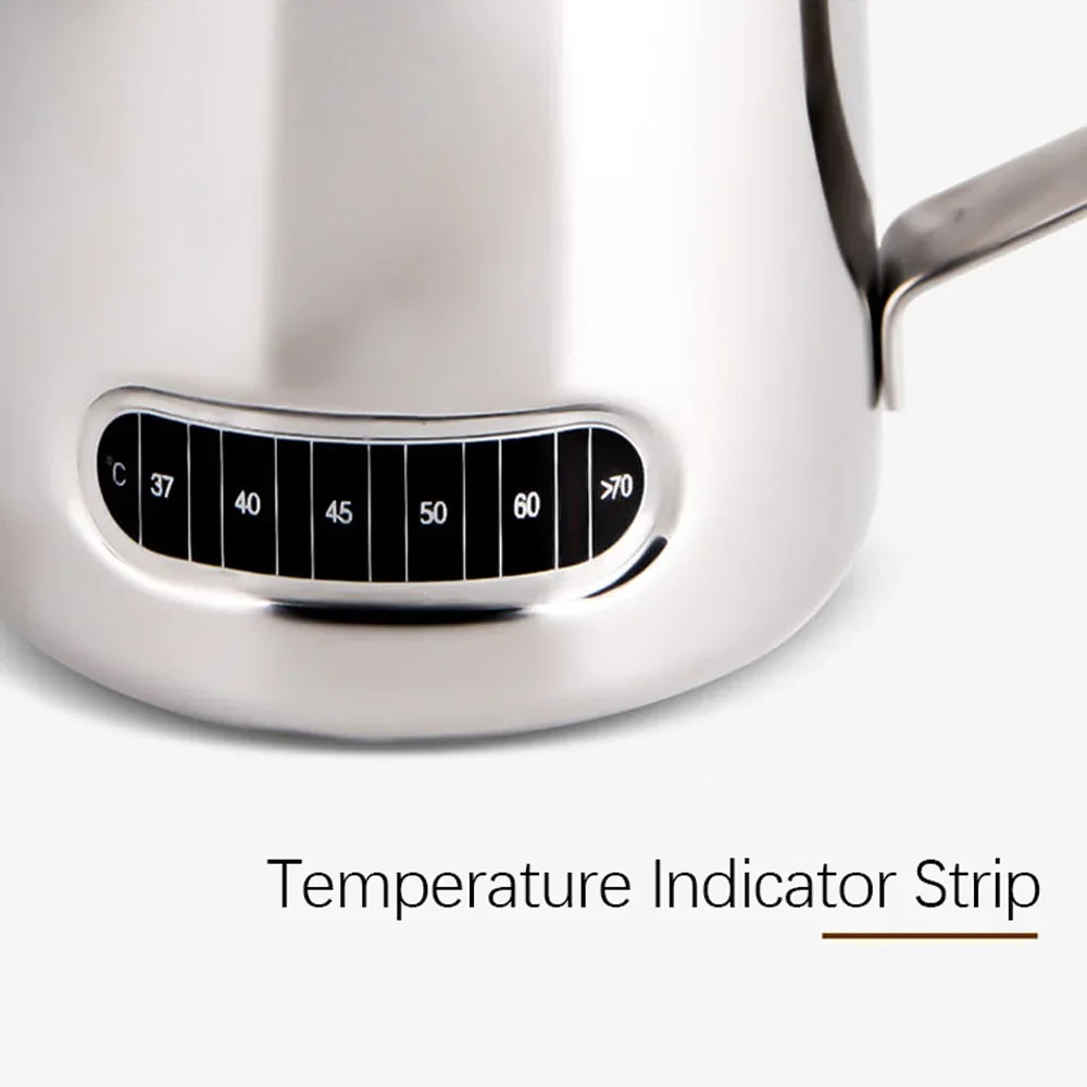 Milk Frother Jug Milk Frothing Jug 350/600ML Stainless Steel Milk Frother Pitcher with Thermometer Indicator Milk Pitcher Barista Coffe Latte Art Cup Jug
