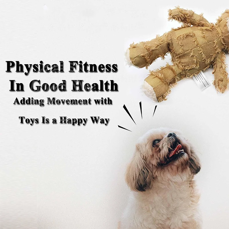 Dog Toy Dog Companion For Heavy Chewers Indestructible Plush Dog Toy For Large Dogs Indestructible Sturdy Bear Dog Squeaky Toy 6