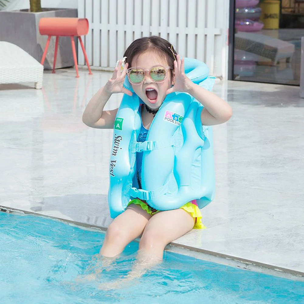 Kids Swim Float Vest Swimming Pool Aid Inflatable Baby Life Jacket Buoyancy Vest 