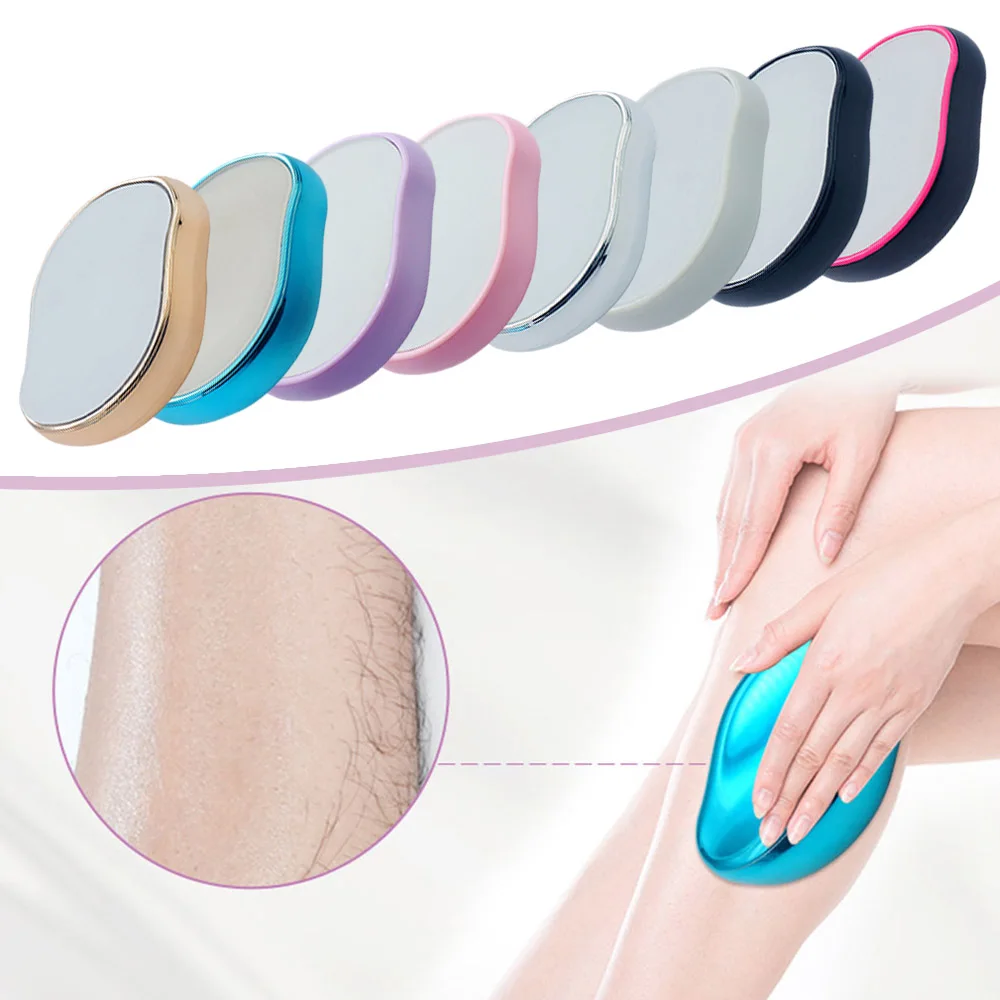 Epilatore in vetro con gomma per la rimozione dei peli con nanocristalli, epilatore indolore, sicuro, facile da pulire, riutilizzabile, per la bellezza del corpo._voghion.com