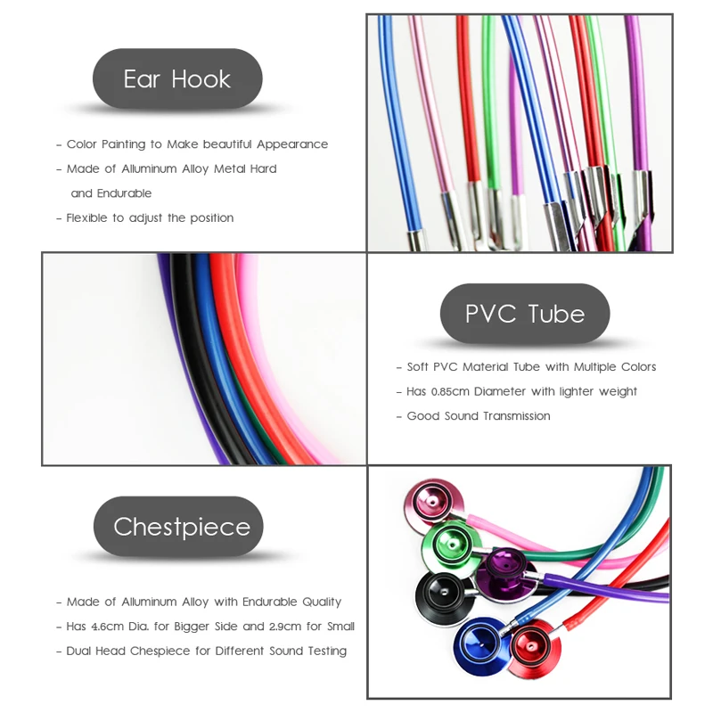 Classic Medical Blood Pressure Dual Head Stethoscope Cute EMT Doctor Nurse Vet Student Pink Cardiology Vet Nurse Medical Device