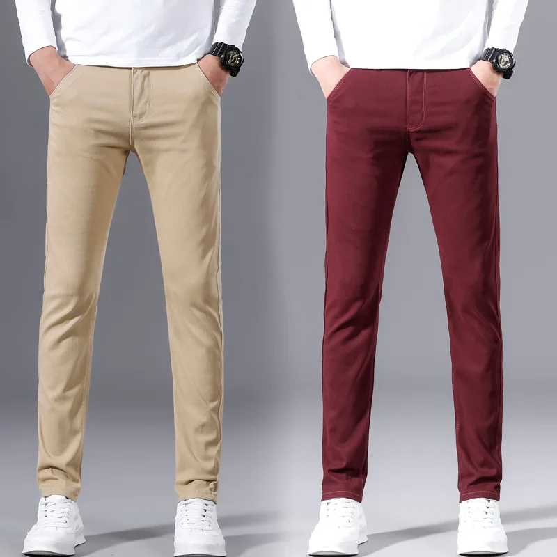 Men's Trousers Spring Autumn Casual Pants Sports Slimming New Straight Tube Small Leg Trousers 28-38 Men Pants men trousers