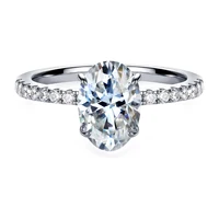 Shiny Oval Moissanite Ring 2ct Laboratory Diamond 18K Gold Plated S925 Silver Women Wedding Engagement Jewelry with Certificate 4