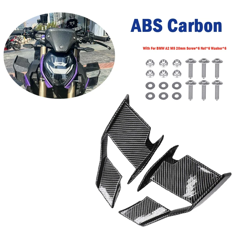 Kit Ailettes Aérodynamiques Winglet Pour BMW S1000R / M1000R (2021-2023) - Accessoire Moto En ABS Style Carbone