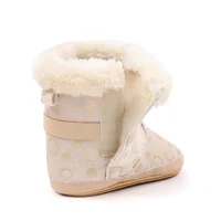 Baby Winter Boots Dot Print Thick Warm Soft Sole Anti-Skid Fuzzy Shoes for Infant Boys Girls 5