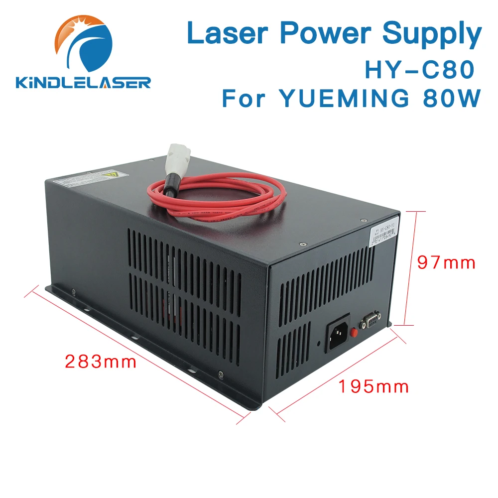 KINDLELASER HY-C80 CO2 레이저 전원 공급 장치 80W YUEMING 조각/절단기 빠른 배송