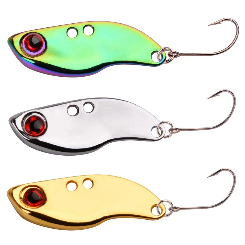 3Pcs 2.5G 3.5G 5G Spinning Fishing Blade Vibe Lures Sinking Swimbait Hard Body Bait Metal Vib Lure Crankbait Pesca Tackle