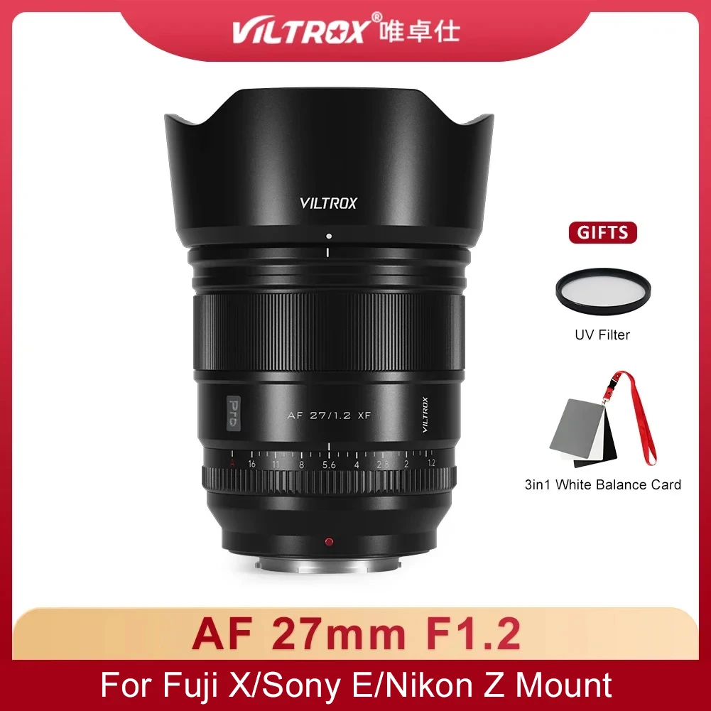 

Viltrox 27 мм F1.2 PRO объектив с автофокусом и большой диафрагмой для Fujifilm XF, Объектив Для беззеркальных камер XE3 XT10 XT5 XT4 XT30