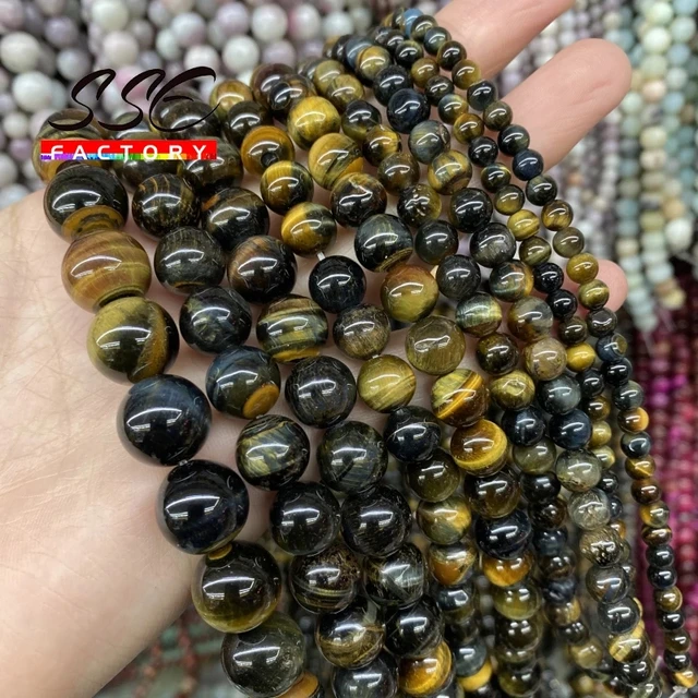 5A Quality Natural Stone Blue Tiger Eye Beads Round Loose Beads 6 8 10 12mm For Jewelry Making DIY Charm Bracelet 15