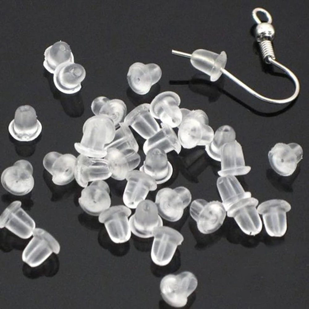 Lote De 200 Unidad De Tapon De Goma De Silicona Para Pendient